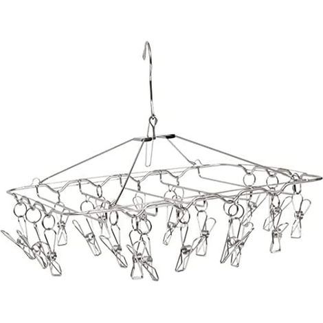 1 - Séchoir à linge - Inox - Pour sous-vêtements et chaussettes - Design compact et durable - Idéal petit espace - Gris - 34x28,5x26cm