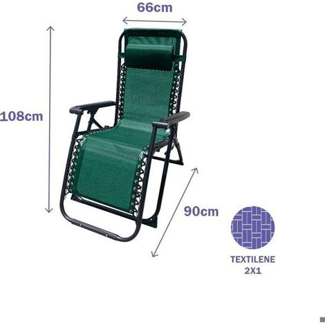 Sedia pieghevole - MARBUENO - Modello Marbueno - Metallo verde - Pieghevole - 90 x 108 x 66 cm