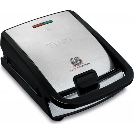 Tefal SW857D Snack Collection mit Waffel + Panini Platten Schwarz-Edelstahl