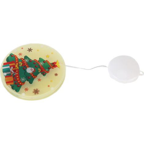 Guirlande lumineuse de Noël pour fenêtre, impression couleur PP, lumière chaude, alimentée par piles, sapin de Noël (1/5)