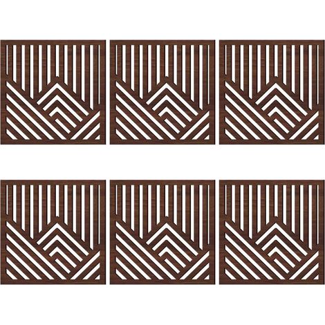 Sticker mural à lignes ajourées - Imitation bois de noyer - Convient pour la décoration murale (1/5)