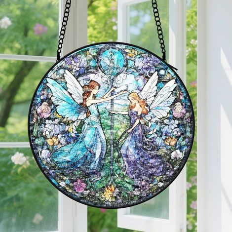 Capteur de Soleil en Vitrail Décoration Spirituelle pour Maison 15cm (1/4)