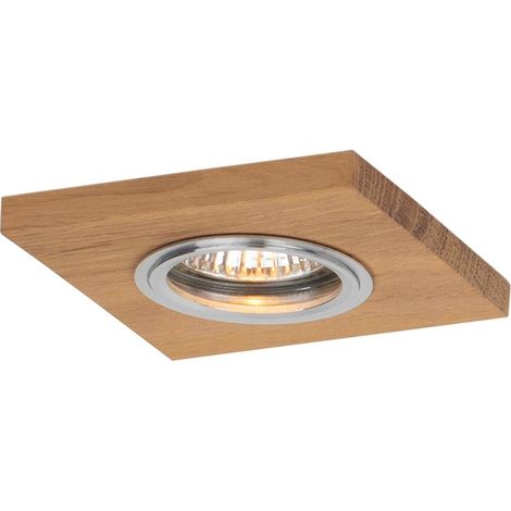 Spot encastrable Chène Huilé carré Bois massif 10x10 cm 6w 300 lumens 2700k VITAR (1/2)
