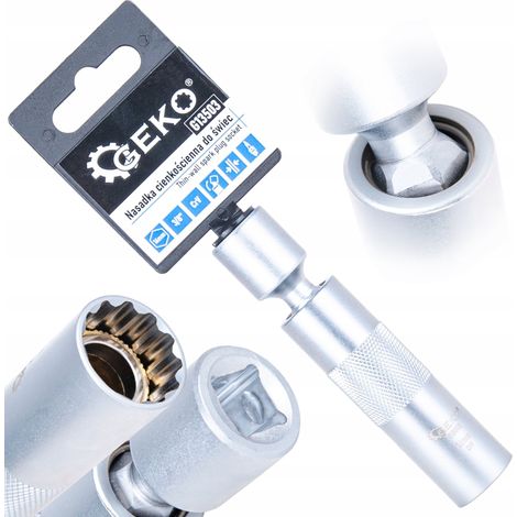 Chiave candela geko spark plug socket parete sottile snodata (1/3)