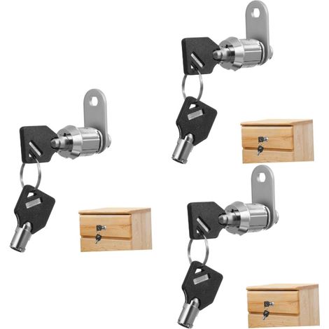 Lot de 3 clés de verrouillage adaptables pour armoires (1/5)