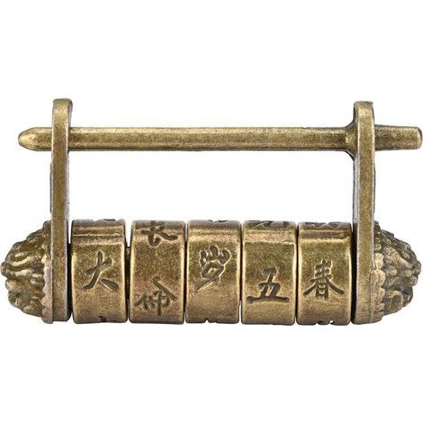 Antikes Zahlenschloss im Retro-Stil, Vintage-Vorhängeschloss aus China für Schmuckkästchen, Schubladen und Schränke (1/5)