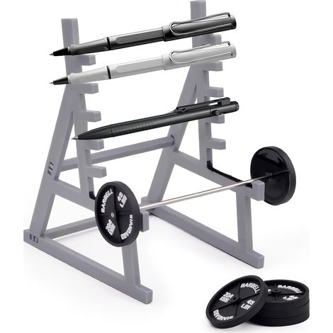 Porte-stylo/mini porte-crayons pour rack à squats, avec haltères et poids, présentoir pour tous les passionnés de fitness et d'haltérophilie. (1/5)