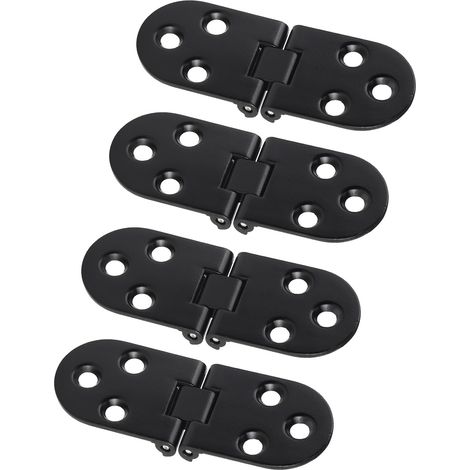 4 Stück schwarze Türklappenscharniere aus Zinklegierung für Schrankbeschläge (1/5)