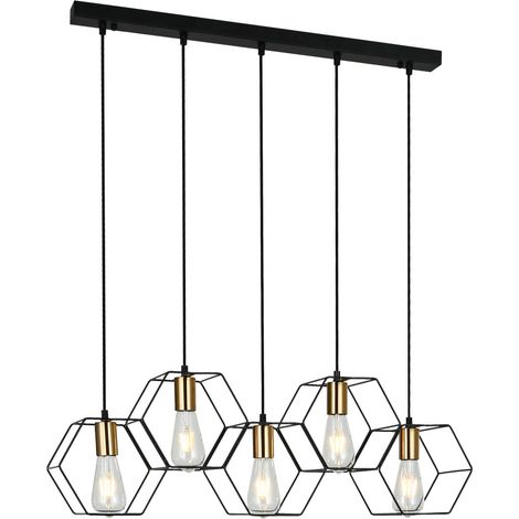 Italux Aina Moderna plafoniera a sospensione a 5 barre luminose, E27 (1/2)