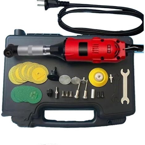 Moteur électrique de gravure et de meulage 350 W à angle de 90° pour bijoux, bois et céramique. Outils de nettoyage et de polissage de moules et de plaques en céramique suspendus (UE).