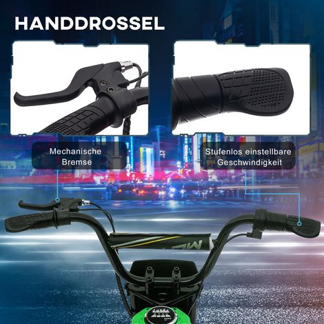 Moto électrique enfant 24V, moteur puissant, vitesse réglable, musique et lumières, vert (1/5)