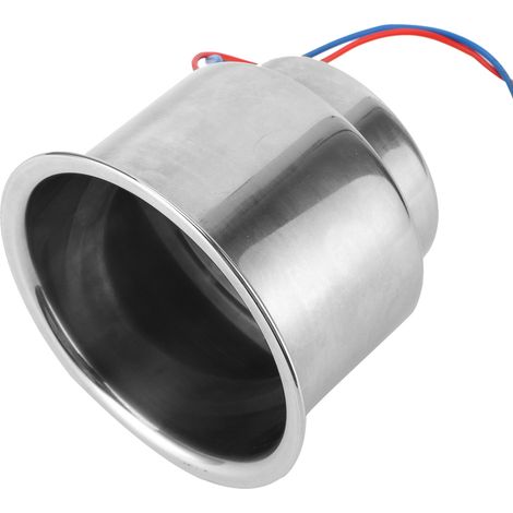 Support porte-gobelets en acier inoxydable avec éclairage LED vert, universel pour bateau, yacht, camion, voiture, appartement, camping-car. (1/5)