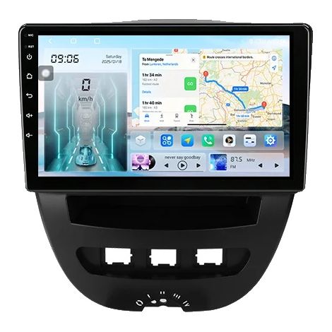 CarPlay, comandi al volante, schermo HD, compatibile con Peugeot 107, Toyota Aygo, Citroën C1 2005-2014, T10-A (1/2)