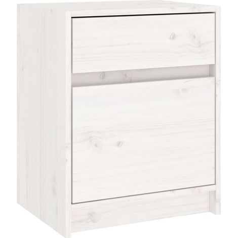 Maison Exclusive - Nachtschrank Weiß 40x31x50 cm Massivholz Kiefe