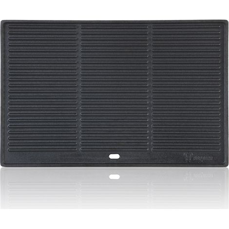 BBQ-Toro piastra in ghisa 48 x 31,5 cm, piastra reversibile pre-seasoned, padella per grigliare, BBQ plancha