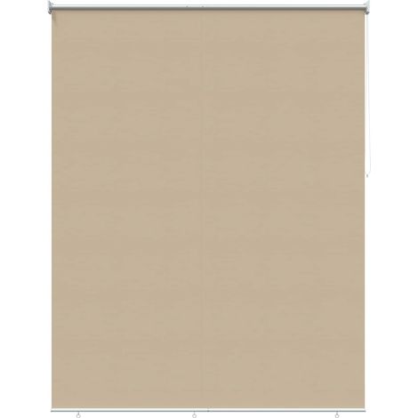 Persiana enrollable exterior con protección UV Beige Poliéster vidaXL