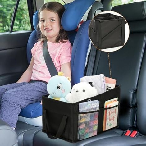 Organisateur Voiture, Pliables Siege Avant Rangement Voiture, Organisateur Voiture Enfant, Multipurpose Poches pour Jouets, Collations, Livres, Accesoire pour Voiture (1/4)