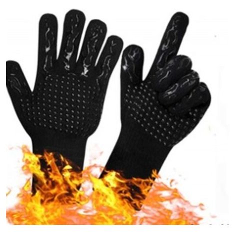 QORVA-Barbecue noir, cuisine, silicone antidérapant résistant à haute température 800 degrés isolation thermique et anti - blanchiment micro
Gants de poêle à vagues (1/3)