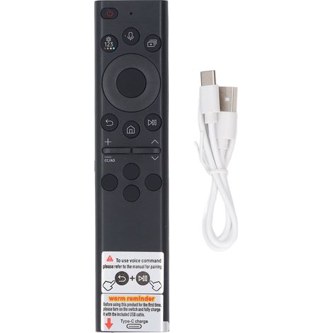 Télécommande TV Samsung RMCSPB1EP1 Rechargeable Solaire USB-C Reconnaissance Vocale Compatible QLED UHD 4K 8K 2018-2023 Sans Piles (1/5)