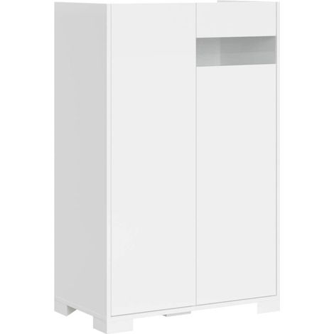 Credenza alta 2 ante madia moderna salvaspazio 70x35x110 Riflesso - Bianco Lucido