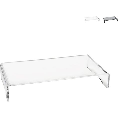 Supporto monitor oc scrivania in plexiglass trasparente 25x49x8cm Oly - Trasparente (1/5)