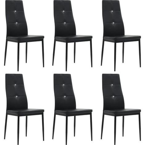 Sedie da Pranzo 6 pz Nere in Similpelle vidaXL 865938 (1/5)
