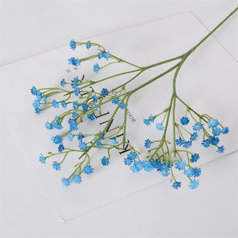 Bouquet artificiel de gypsophile, fleurs artificielles en PU plastique réaliste, composition florale pour mariage, décoration de cérémonie, lot de 1, teinte blanche (A) (1/5)