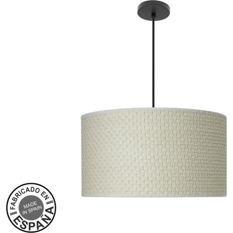 Colgante moda 3xe27 negro/cañizo blanco regx50x50 c/difusor
