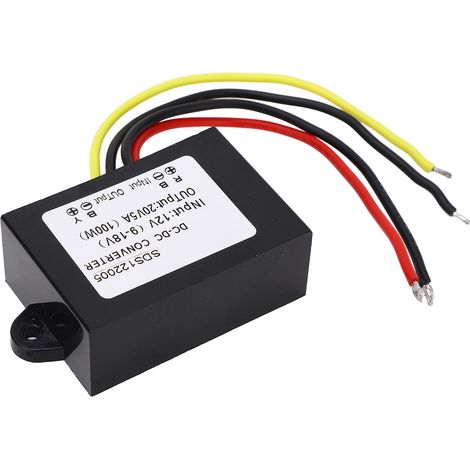 Module élévateur de tension CC haute efficacité, convertisseur de tension 12 V à 20 V, 5 A, boîtier plastique (1/5)