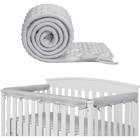 3pcs Protection de Barre de lit pour Enfants 128x18cm/68x18cm Gaine de Sécurité Autour du lit Barrière de lit Convient aux Prévention des Collisions de Rail Latéral et de Rail Avant (Gris) (1/5)