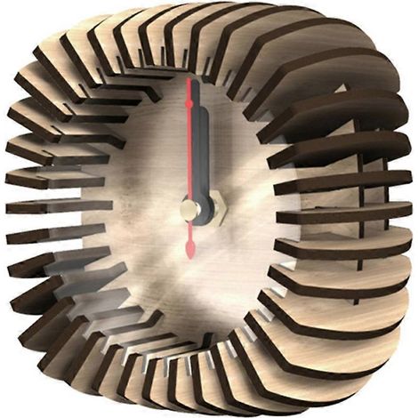 Horloge en bois à faire soi-même, décoration créative pour le salon, horloge de bureau B (1/3)