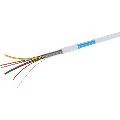 Câble de sécurité 6 conducteurs Blindé, section de fils 0,22 mm², gaine en Chlorure de polyvinyle PVC, Blanc Retardant ( Prix pour Bobine de 100 Mètres )