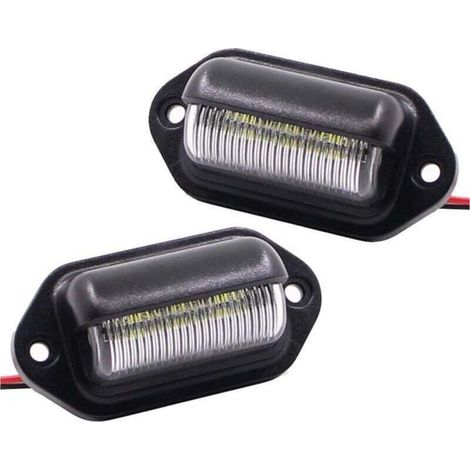 Lot de 2 feux de plaque d'immatriculation, 12 V, 6 LED, feu arrière pour camion, SUV, remorque, fourgonnette, éclairage de courtoisie, plafonnier et éclairage de chargement (1/4)