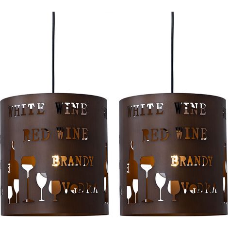 Set di 2 lampadari a sospensione a soffitto con luce a pendolo decoro soggiorno faretti cappuccino