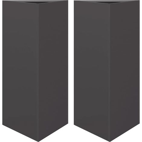 Garden Planters 2 pcs Black Triangular 40x34.5x75 cm Steel vidaXL (1/5)