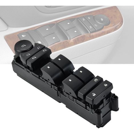 Interruptor de ventana eléctrica del lado del conductor compatible con Chevy Tahoe, Avalanche, Silverado, Suburban, GMC Sierra, Yukon, Cadillac Escalade ESV EXT, con espejo plegable, 20835553