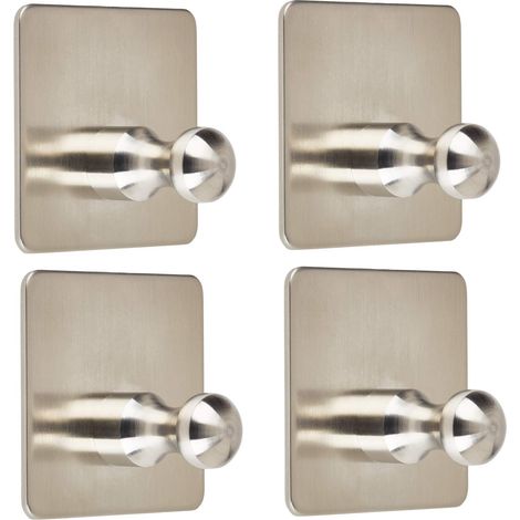 4er Set Garderobenhaken ARIA III Edelstahl selbstklebend (1/4)
