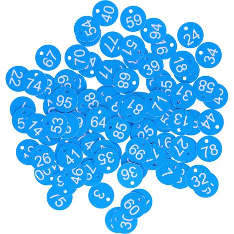 100 etiquetas redondas numeradas con orificio para colmenas, accesorio de apicultura (azul y blanco) (1/5)