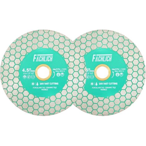 Diamant-Trennscheiben 115mm für Winkelschleifer, 2 Stück, für Fliesen & Marmor (1/5)
