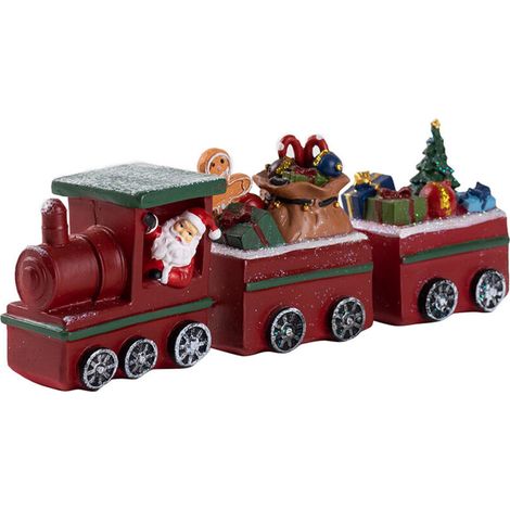 Miniatures de trains vintage en résine – Objets décoratifs ferroviaires pour intérieur, lot de 4 figurines détaillées, 8 à 12 cm