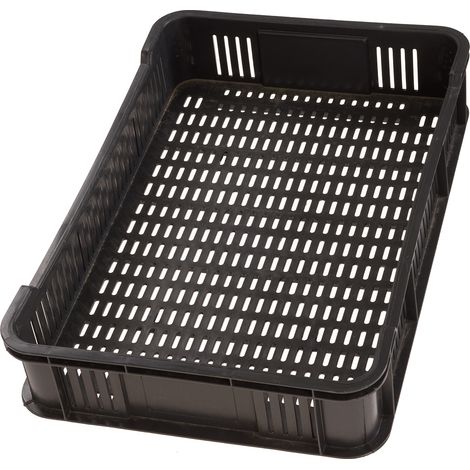 Lagerkiste 59cm x 39,5cm x 11cm Obst- und Gemüsekasten stapelbar 10kg in schwarz (1/4)