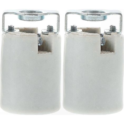 Douille E14 en céramique, lot de 2, culot en porcelaine, compatible avec les ampoules LED, prise de rechange (1/3)