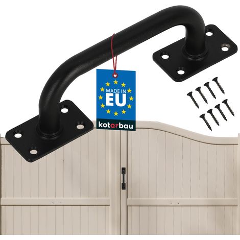KOTARBAU® Poignée de Porte de Jardin - Poignée de Porte Extérieure 150 mm - Poignee Porte Coulissante - Acier Thermolaqué - Noir (1/4)