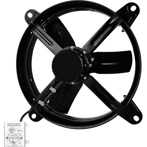 Ventilateur de pignon de grenier HealSmart 14 pouces avec thermostat réglable, 1239 CFM, noir (1/5)