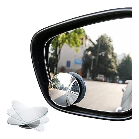 Detecteur d Angle Mort Voiture, Retroviseur Angle Mort, Miroir Extérieur Convexe Rond En Verre 5,1 cm Avec Levier Réglable Grand Angle Voiture, Suv, Camion (1/5)