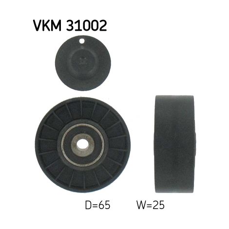 Poulie renvoi/transmission, courroie trapézoïdale à nervures SKF VKM 31002 AUDI