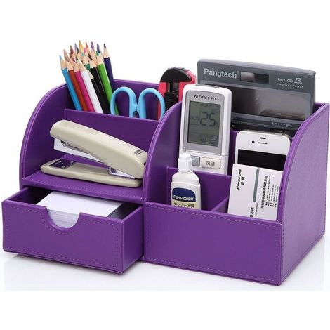 Desktop Organizer PU Pen Holder Multi-Function Desktop Storage Box