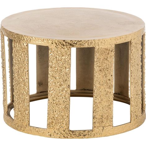 Table Basse Design en Aluminium "Gwen" 60cm Doré (1/5)