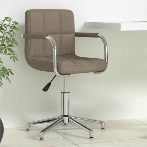 vidaXL Silla de oficina giratoria tela gris taupé (1/5)