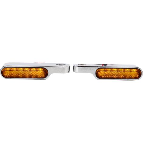 Clignotants Led rétro pour moto, Mini guidon, indicateur lumineux pour véhicules tout-terrain, ATV, boîtier en argent ambre. (1/5)